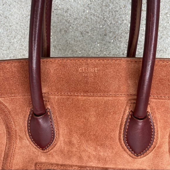 Celine Medium Phantom Medium Luggage Tote Brown Suede - Picture 15 of 16
